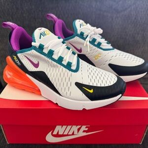 Nike Air Max 270 White Black Purple Sneakers